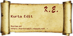 Kurta Edit névjegykártya